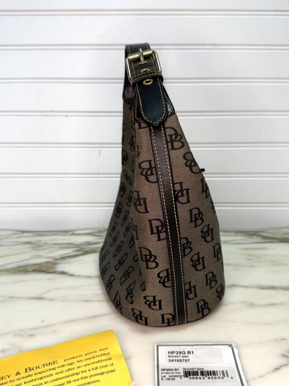 Dooney & Bourke DB Monogram Y2K Bucket Mini Shoulder Bag w Tag - Picture 7 of 14